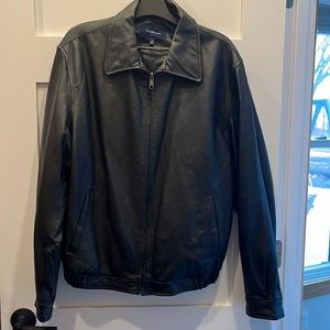 Croft & Barrow black leather bomber jacket SZ Medium